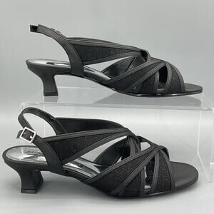NEW Easy Street Women’s Tristen Dance Flex Outsole Sandals Black Size 6WW